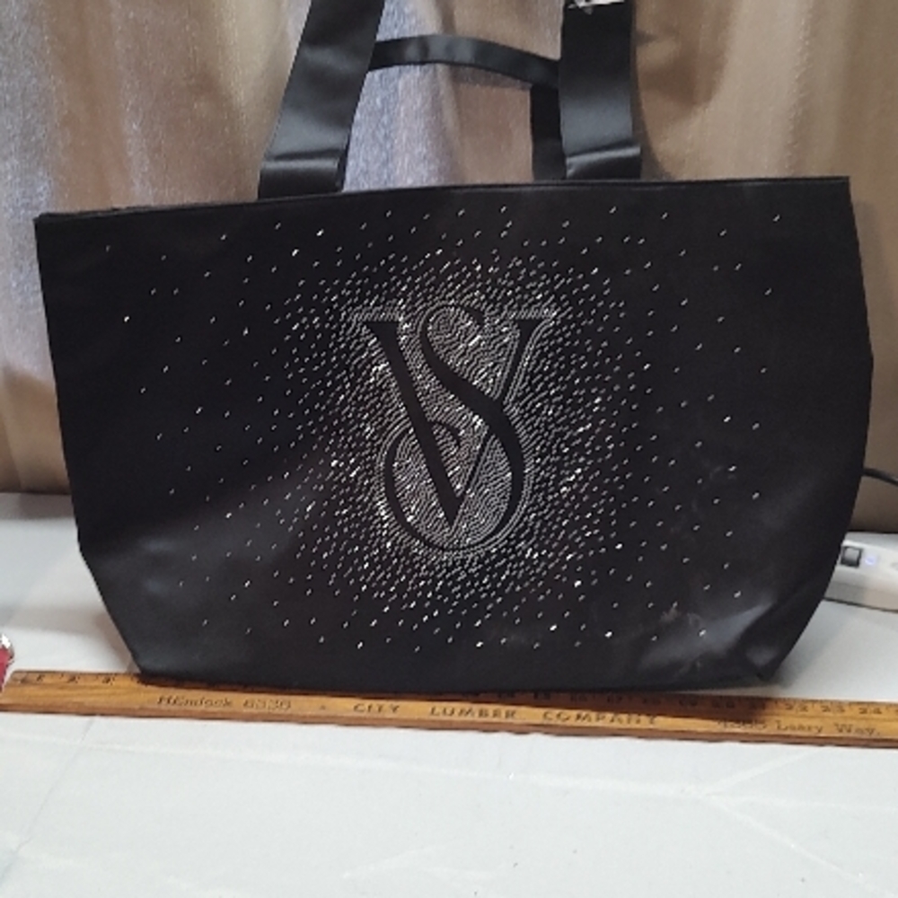 Victoria's Secret Black Sparkle Tote Bag
